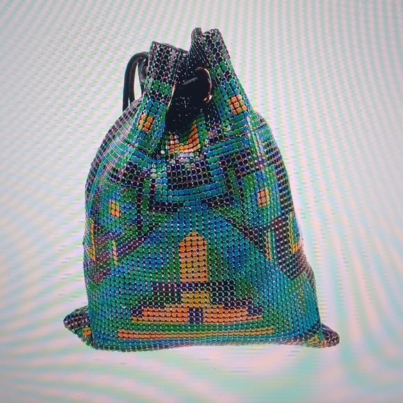 RARE TORY BURCH METAL DRAWSTRING SHOULDER BAG - Picture 7 of 11